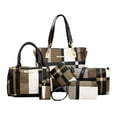 thumbnail image 1 of kurtrusly Ladies Purse Set Easy To And Well Organized Made With PU Space-saving Handbag Tote Purse Wallet Key Case Set Handbag Set light tan, 1 of 6