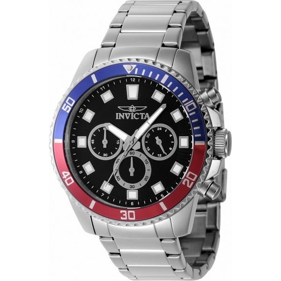 Invicta Pro Diver Chronograph Stainless Steel Black Dial Quartz 46053 Men's Watch