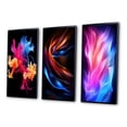 thumbnail image 3 of Designart "Liquid Ink Abstraction in Pink, Blue, and Orange" Abstract Liquid Ink Framed Wall Art Set Of 3 - Blue Modern Frame Gallery Wall Set For Home Decor, 3 of 6