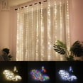 thumbnail image 5 of Gustave 9.8ft*9.8ft Window Curtain Fairy Lights 300 LED 8 Modes USB String Hanging Wall Lights with Remote for Bedroom Party Wedding Christmas Decor "Multicolor", 5 of 11