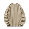 thumbnail image 6 of ZCFZJW Long Sleeve Fall Crewneck Hoodless Sweatshirts for Men Big and Tall Regular Fit Casual Sports Soft Embroider Solid Color Basic Workout Pullover Tops Beige XXXXL, 6 of 8