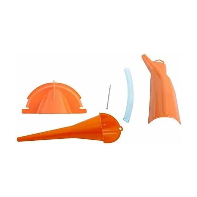 Innovative Oil Funnel Set, Multi-Function Drip-Free Funnel For Vehicle Oil Changes, Heat Resistant ABS Plastic Ensuring Easy Installation And Clean Transfers (Orange)