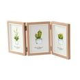 thumbnail image 1 of Abbracc Hinged Photo Frame Wood Rectangle Picture Frame 4x6 for Bedroom Desk Desktop Brown Triple Fold, 1 of 8