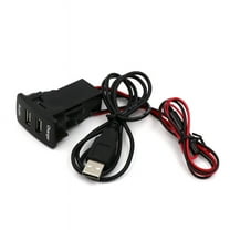 Phyun Dual Port Usb Car Charger With Audio Socket Usb Charging Suitable For Toyota 4Runner Highlander Fj Cruiser