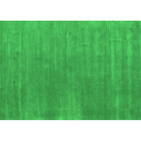 Ahgly Company Indoor Rectangle Abstract Green Contemporary Area Rugs, 7' x 10'