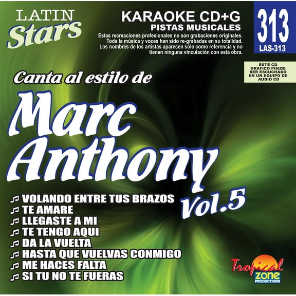 Karaoke Latin Stars 313 Marc Anthony Vol. 5