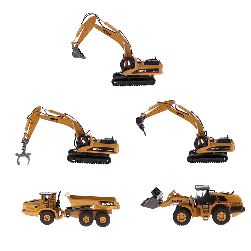 1:50 Drill Excavator Construction Equipment Model Diecast Engineering Vehicle