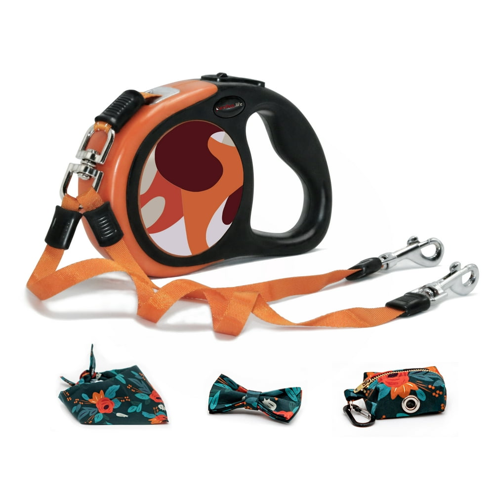 Purrrfect Life Dual Retractable Dog Leash Heavy Duty Double Headed 16