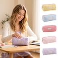 thumbnail image 7 of JHyouerji Multi Use Cloth Pencil Cosmetic Pouch,7x3in Purple Zipper Storage Bag for Adult Office Stationery Makeup Travel Organizer, 7 of 7