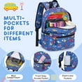 thumbnail image 4 of Cshidworld Toddler Backpack for Boys Girls 2-4, Preschool Backpack Mini Backpack For School & Travel, Child Backpacks, Kindergarten Elementary Toddler bag, Kids Backpack, 11" H, Dark Blue Cars, 4 of 7