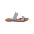 thumbnail image 2 of New Women Breckelles Kylee-16 Denim Open Toe Double Band Flat Sandal, 2 of 5