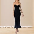 thumbnail image 1 of Vestido Sin Espalda Sexy Vestido maxi ajustado para mujer Vestido de cami con cordón Vestido elegante de verano para fiesta en la playa Cgtredaw Negro M para Mujer, 1 of 1