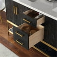 thumbnail image 2 of Wildy 60" Double Bathroom Vanity Set in Black Oak with Grain White Composite Stone Countertop with Mirror, 2 of 8