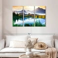 thumbnail image 2 of Elephant Stock Mountain And Lake Sunrise Wall Art - Horizontal Multi Panel Canvas - Living Room Wall Decor - Wellness Multi Panel - Yellow And Brown Decor - 45" x 28", 2 of 4