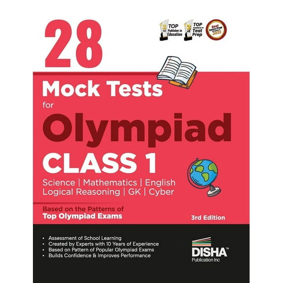 28 Mock Test Series for Olympiads Class 1 Science, Mathematics, English, Logical Reasoning, GK & Cyber 3rd Edition, (Paperback)