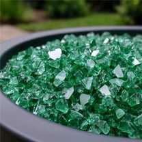 HomeRoots 479085 Green Round Reflective Fire Pit Glass