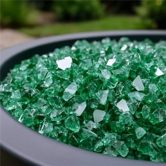 HomeRoots 479085 Green Round Reflective Fire Pit Glass