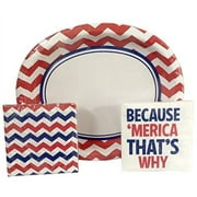 USA Paper Plates and Napkins Set - 4th of July Picnic