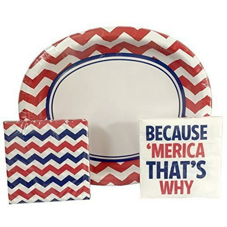 USA Paper Plates and Napkins Set - 4th of July Picnic