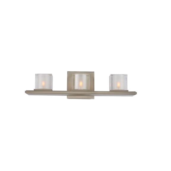 Kalco Lighting Naples 19.5" 3-light Modern Crystal Bath Light in Satin Nickel