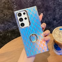 Compatible with Samsung Galaxy A14 5G Case, Laser Bling Glitter Iridescent Feather Wave TPU Frosted Plating Ring Kickstand Anti-scratch Phone Case for Girls Women for Samsung Galaxy A14 5G - E