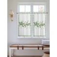 thumbnail image 2 of Eucalyptus Leaves Bathroom Window Curtain, Sage Green Plaid Watercolor Light Filtering Coffee Kitchen Curtains, Bedroom Living Room Curtains 2 Panel 84"x45", 2 of 6