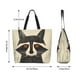 thumbnail image 5 of Balery Retro Raccoon Graphic Print Bolsa Tote Estilo Estético con Cremalleras, Bolsa de Hombro, Bolsa de Compras Grande y Plegable, 5 of 8