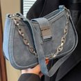 thumbnail image 2 of Bolso informal para mujer, bolso Hobo elegante de cuero PU de gran capacidad, bolso de hombro único, 2 of 7