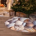 thumbnail image 5 of Defioc Sea Shells for Christmas Tree Skirt Snowman Xmas Tree Skirt Farmhouse Christmas Decorations Tree Mat for Holiday Party Decor-30", 5 of 6