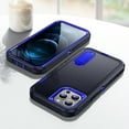 thumbnail image 6 of Feishell Case for iPhone 12/12 Pro 6.1 inch,Heavy Duty 3 Layer Military Protection with Hidden Kickstand Shock Resistant Armor Hybrid Bumper Rugged Rubber Phone Cover,Darkblue+Royalblue, 6 of 8