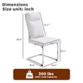 thumbnail image 3 of Faux Leather Dining Chair Set of 2, Modern Kitchen Chairs with Thick Cushion and Ergonomic Backrest, Chrome Metal Legs with Non-Slip Pads, 250 Lbs Capacity for Dining Room Kitchen, White, 3 of 11