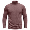 thumbnail image 7 of Men's High Neck Base T Shirt Solid Color Long Sleeved Slim Fit Lightweight Pullover Shirt Casual Home Daily Layering Tops Loungewear, 7 of 7