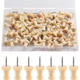 thumbnail image 1 of Wood Push Pins Map Tacks Marking Pins Wooden Map Thumb Tacks With Steel Point For Cork Bulletin Board Craft Projects (natural Color)100pcs GuanGuan, 1 of 1
