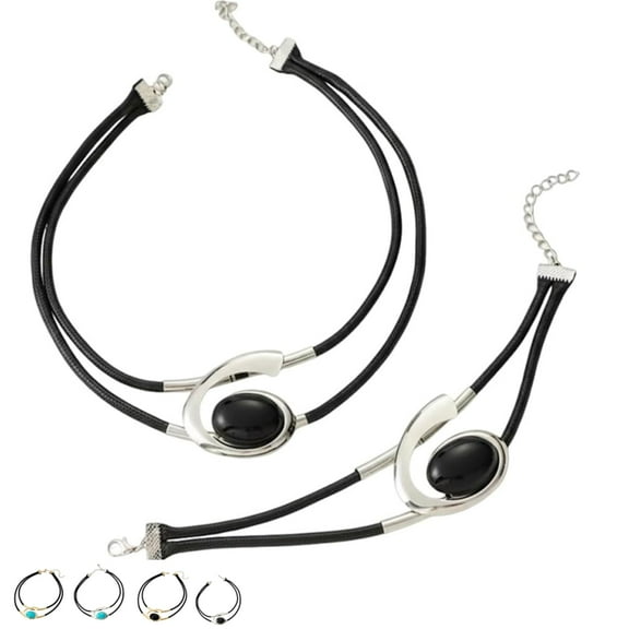 Vintage Boho Necklace & Bracelet Set, Bohemian Adjustable Double-Layer women's jewelry sets, Western Boho Jewelry Gift(C)