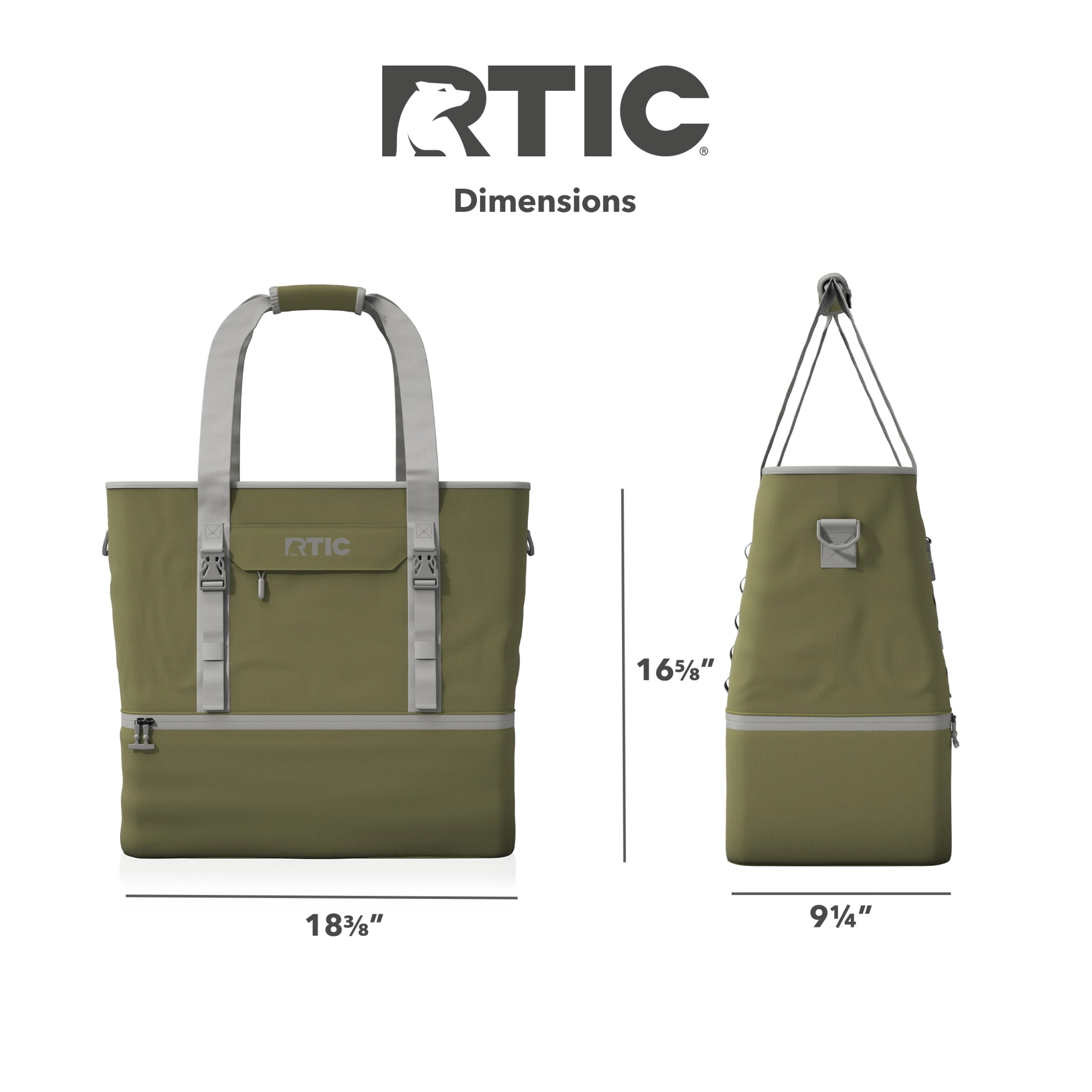 RTIC 24-Can, 25 Ltr, 2-in-1 Chillout Bag, Hybrid Cooler Bag with Cooler Compartment, Olive
