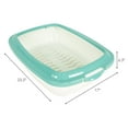 thumbnail image 3 of SussexHome Pets Tripple Filter Sifting Cat Litter Box Pan - 23.5 x 17 x 6.3 Inches Sifting Litter Pan - Easy Clean Litter Box Tray - Blue, 3 of 6