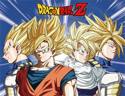 Dragon Ball Z Super Saiyan Group 8 Sublimation Throw Blanket