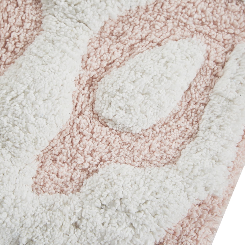 MAYEERTY Medallion Cotton Tufted Round Bath Rug，Pink