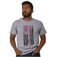 thumbnail image 5 of Breast Cancer Pink Line American Flag Women's Graphic T Shirt Tees Brisco Brands S, 5 of 5