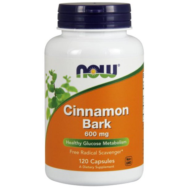 NOW Foods Cinnamon Bark Glucose Metabolism Support, 600mg, 120 Ct