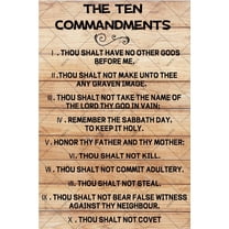 NOETE Farmhouse Decor The Ten Commandments Metal Tin Sign with Inspirational Quote Rustic Hanging Sign for Home, Living Room, Office 8x12 Inch