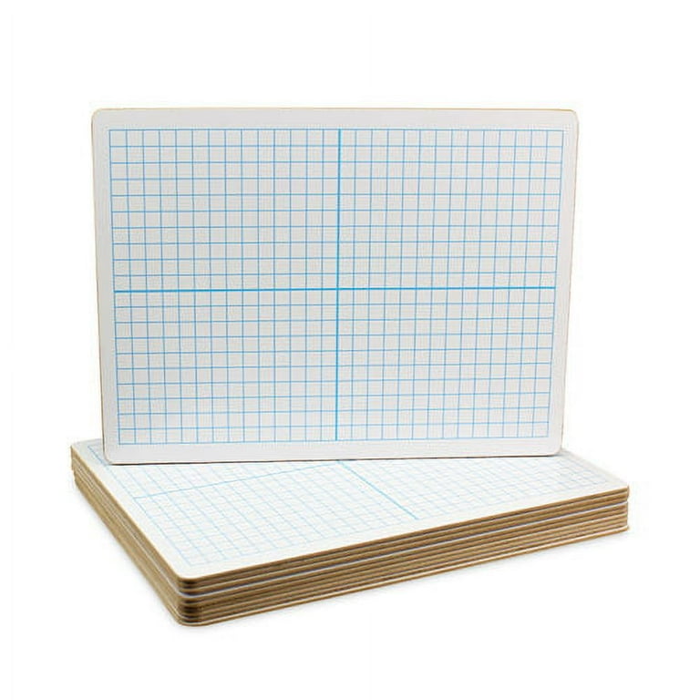 Graphing Two-Sided Dry Erase Board, 12 x 9, White Surface, 12/Pack Graphing Two-Sided Dry Erase Board, 12 x 9, White Surface, 12/Pack