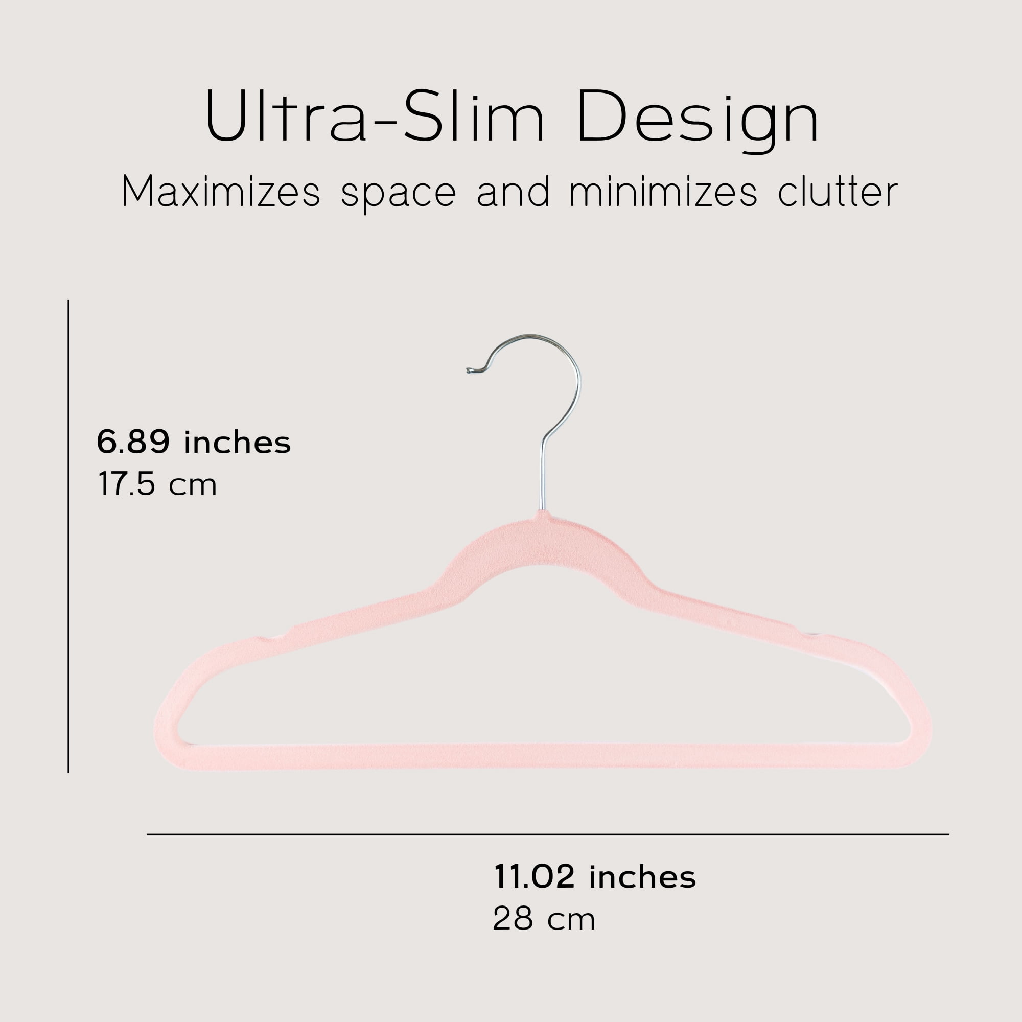 Sleek Pick Premium Baby Hanger, Velvet Hangers, 11”, 70 Pack, Non-Slip Baby Hangers, Space Saving, Infant Hanger, Ultra Slim, Closet Organization, Children Clothes Hanger, Closet Toddler Hangers-Pink