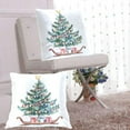 thumbnail image 6 of Watercolor Christmas Tree Sleigh with Gifts Throw Pillow Covers Pillowcases 20 x 20 Inch Home Decor 2 Packs for Bedroom Sofa, 6 of 6