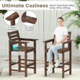 thumbnail image 2 of YYAo Bar Stools Set, Bar Stools Set,Patio HDPE Adirondack Bar Chairs Set of 2 with Wide Armrests-Brown, 2 of 11