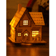 thumbnail image 5 of 1 casa de madera preiluminada, casa iluminada de Navidad, decoración de adornos navideños, excelentes luces LED blancas cálidas, 5 of 5