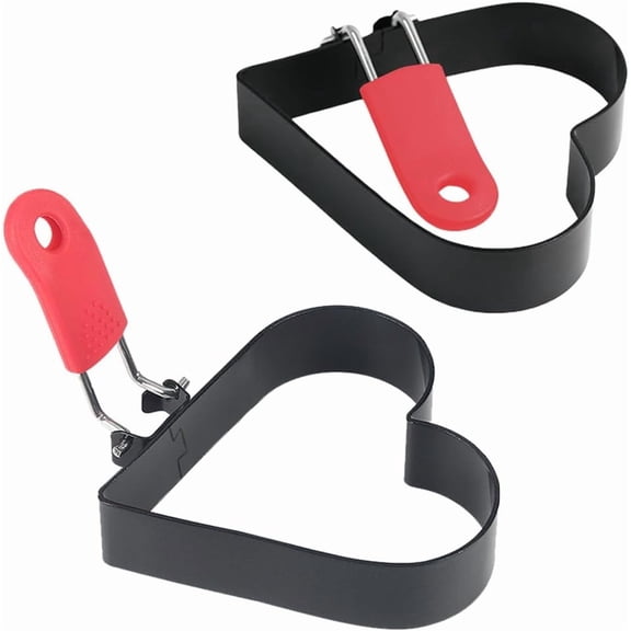 An Omelette Maker Clearance! Egg Ring With Foldable Handle Stainless Heart Shaped Egg Rings for Frying Eggs English Cooking Breakfast Sandwich Burger Egg Steamer