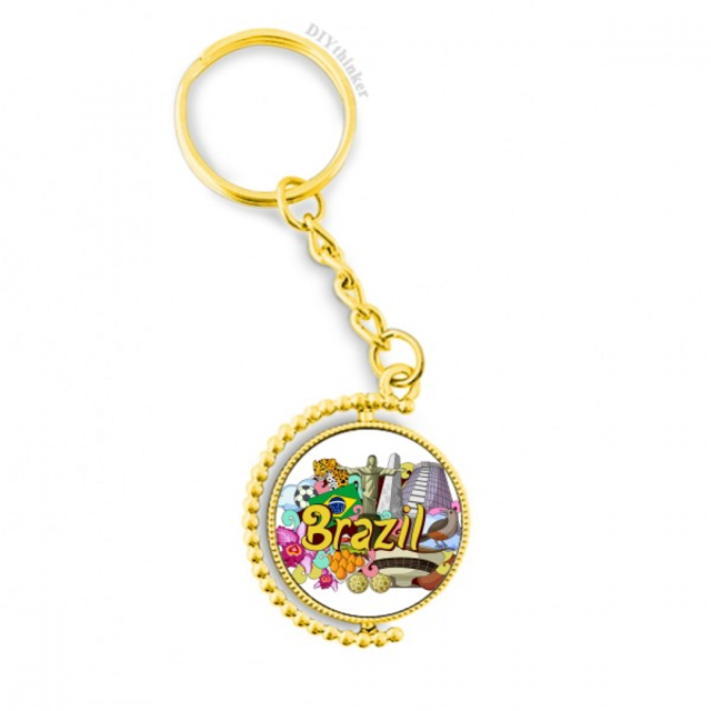 Fútbol Oscar Niemeyer Brasil Graffiti Anillo de oro de metal llavero llavero