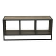 thumbnail image 6 of Household Essentials Jamestown TV Stand Coffee Table with Square Cube Storage Compartments Ashwood Rustic Wood Grain and Black Metal, 6 of 13