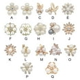 thumbnail image 4 of thinsony 2 Pieces Hairpin Headdress Flat Back Non-perforated Design Shiny Rhinestones Beautiful Pearl Flower Buckle for Dancing Party Type 8, 4 of 7